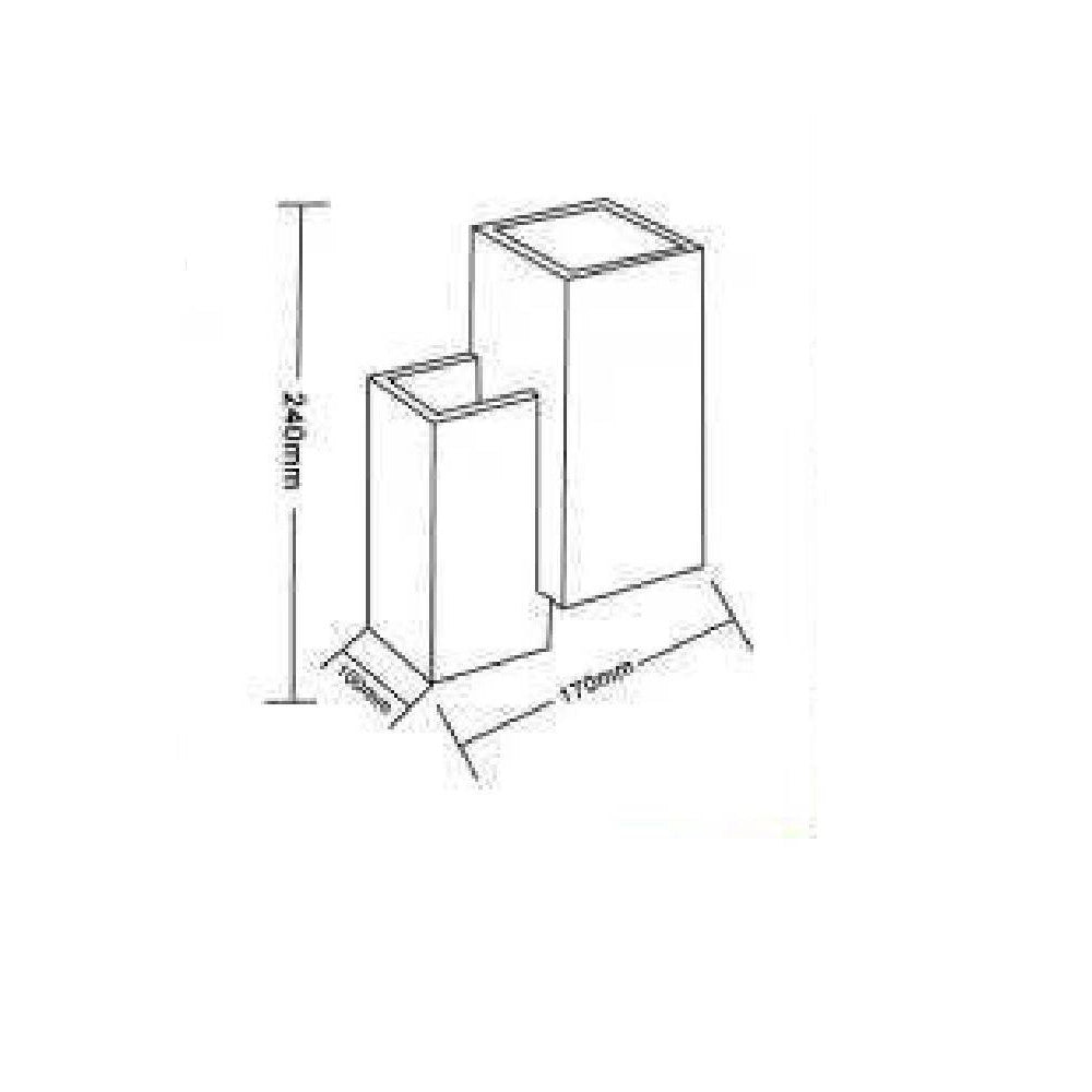Trade Shop - Applique Parete In Gesso 2 Rettangoli Incastonati Bianco Ip20 Gs-e39 Verniciabile -