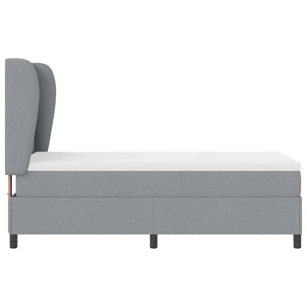 Letto a molle con materasso Grigio chiaro 90 x 200 cm Tessuto 3340606