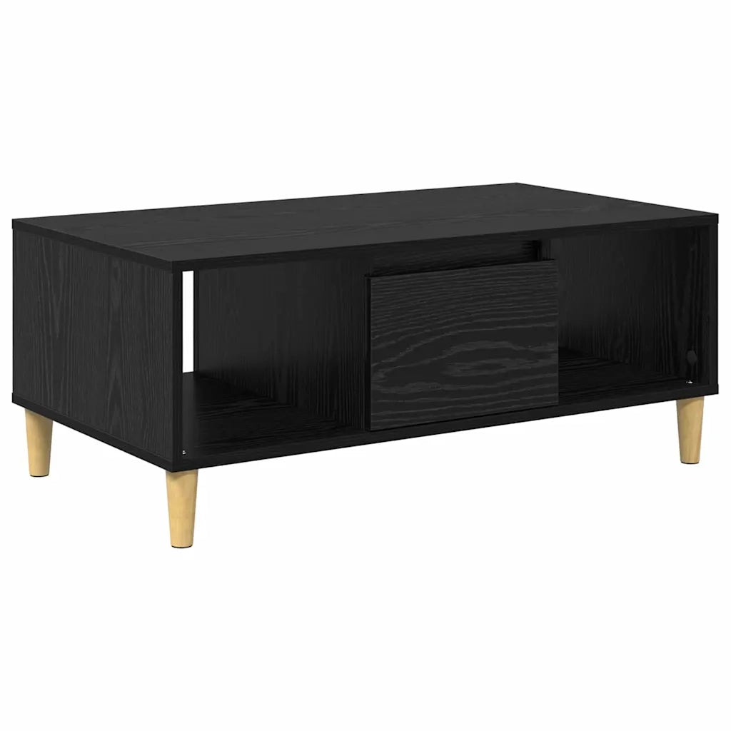 Tavolino da salotto con cassetto Rovere Nero 90 x 50 x 26.5 cm 881167