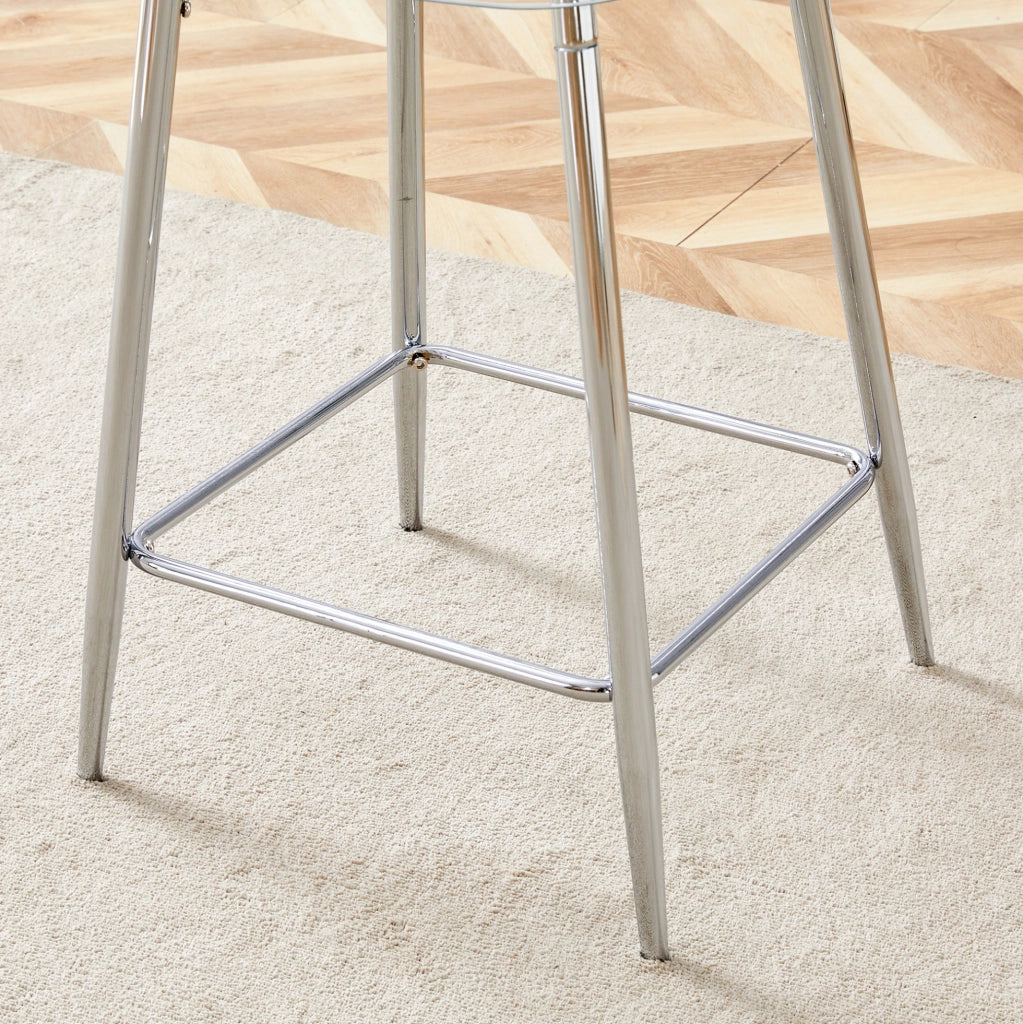 Sgabelli da bar set da 2 66,5 x 48 x 37 cm plastica trasparente metallo argento