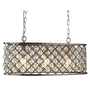 Marquise 3Lt Oval Pendant - Metallo e vetro color rame antico