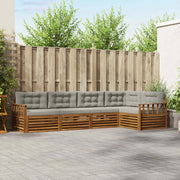 Set di divani da esterno 5 pcs Grigio Naturale e Chiaro