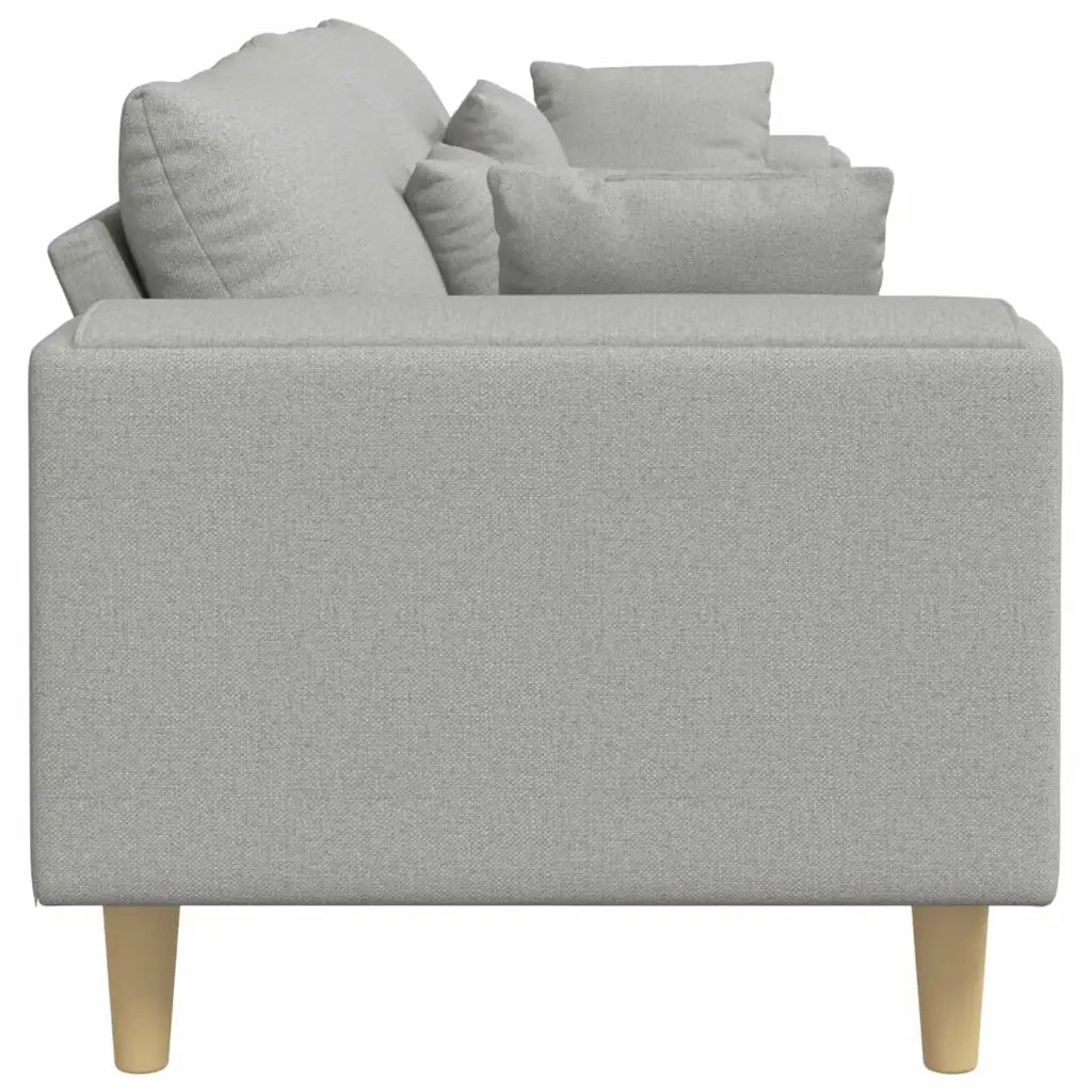 Divano in tessuto con cuscino Grigio Nuvola 208 cm Tessuto