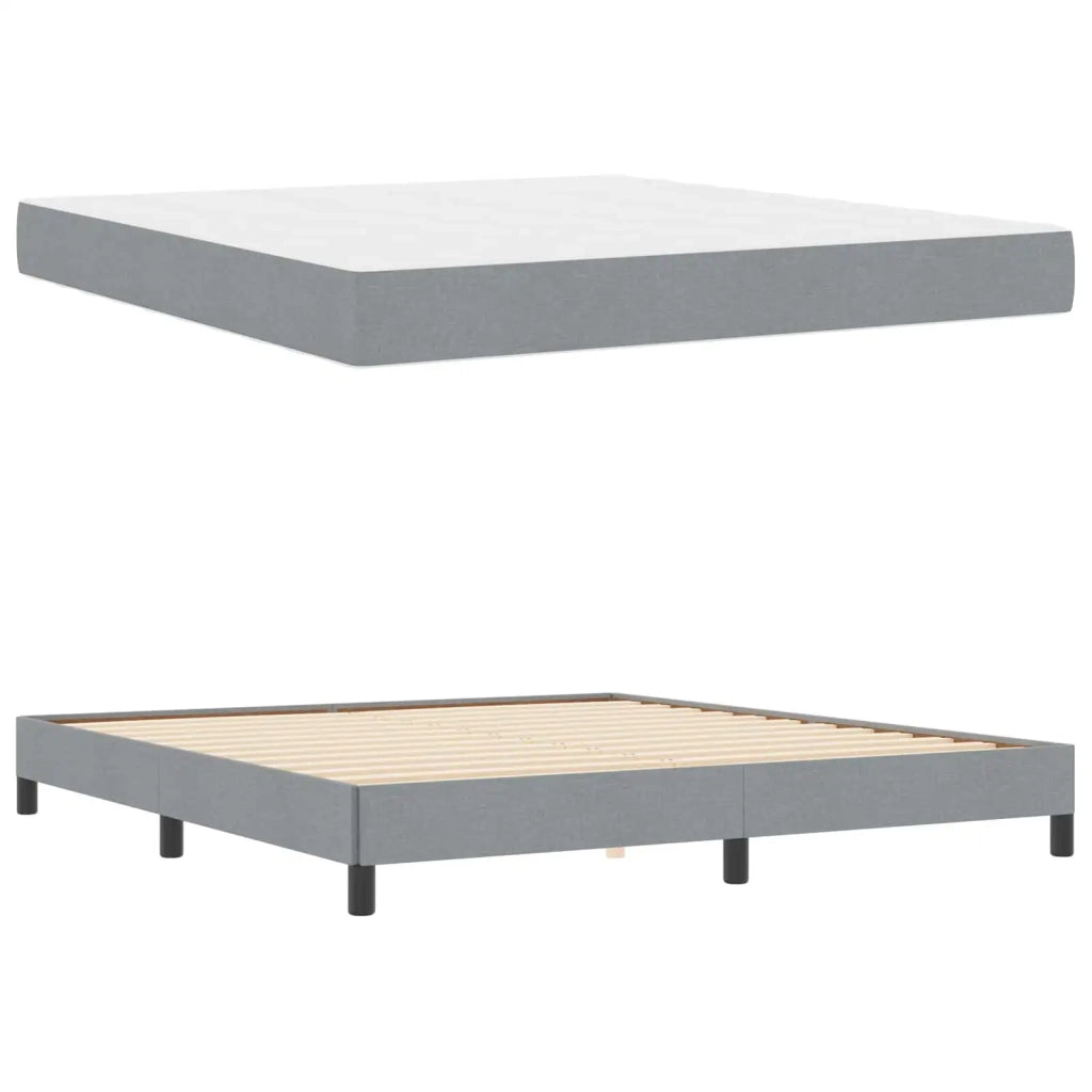 Letto a molle Grigio chiaro 180 x 200 cm Tessuto 3398507