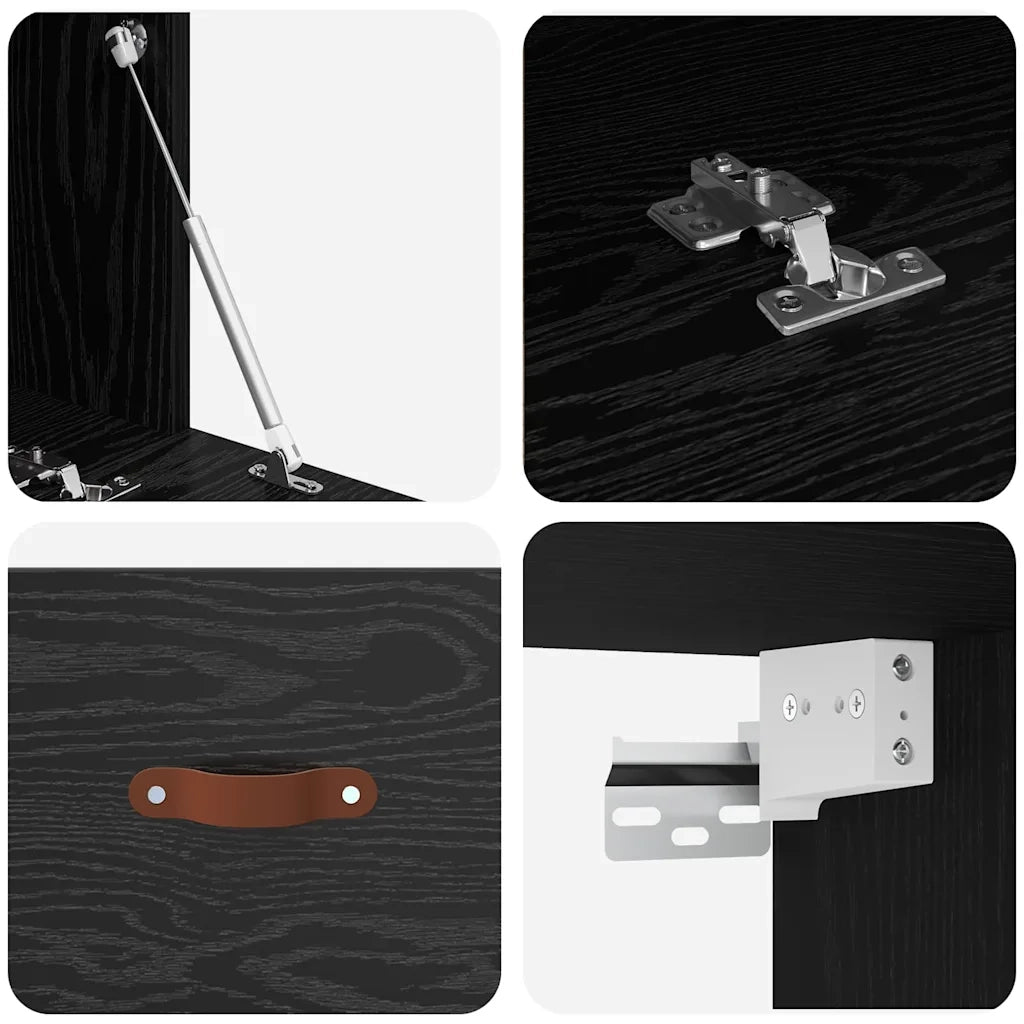 Mobiletto a muro Rovere Nero 100 x 36,5 x 35 cm