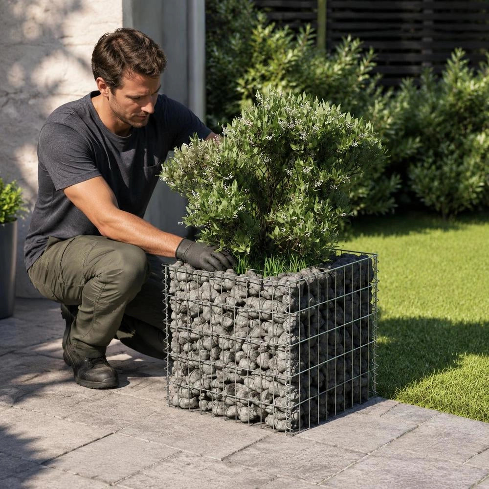 Gabion Raised Bed Galvanized Steel 50x50x50 Cm