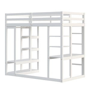 Letto a castello - Xylo - 140x200 cm scrivania bianco