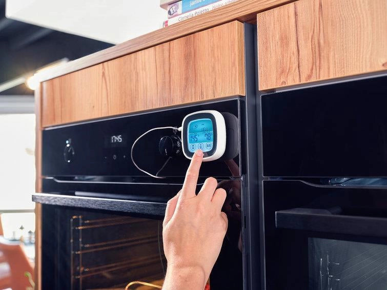 Leifheit 3223 Termometro Digitale per Arrosto e Barbecue Sonda 100 cm Resistente 380°C Timer Allarme colore Bianco