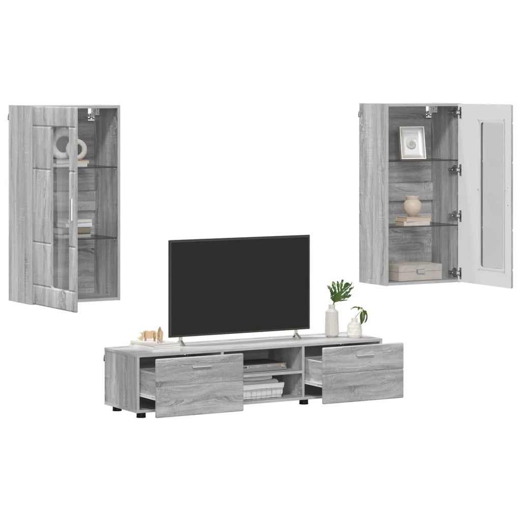 Set mobile TV FLORIN 3 pcs Grigio Sonoma Legno multistrato 3397930