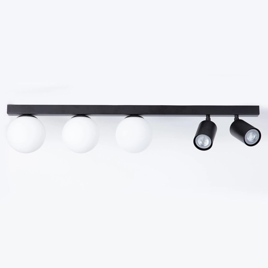 Plafoniera moderna nera 80cm 5 luci G9/GU10 Tavira Sigma
