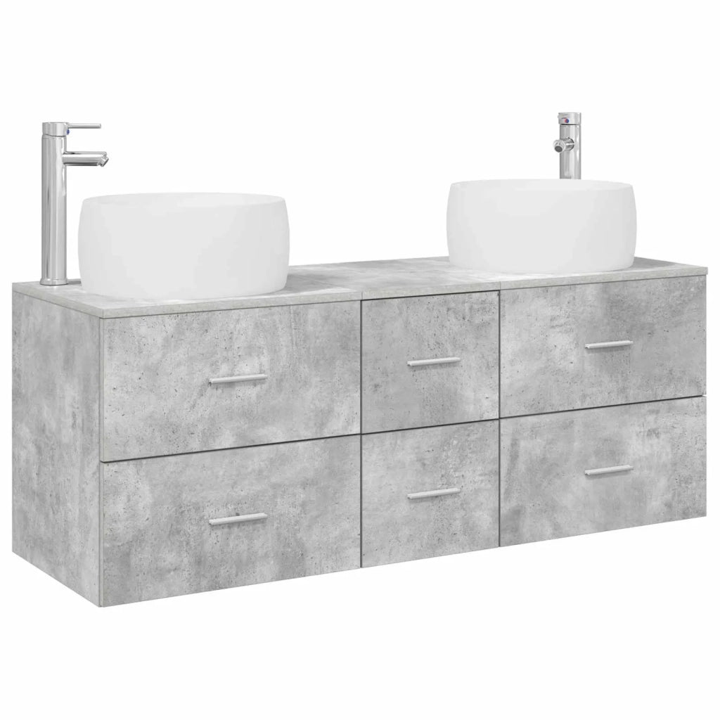Set di mobili per il bagno 3 pz Grigio Cemento 3405934