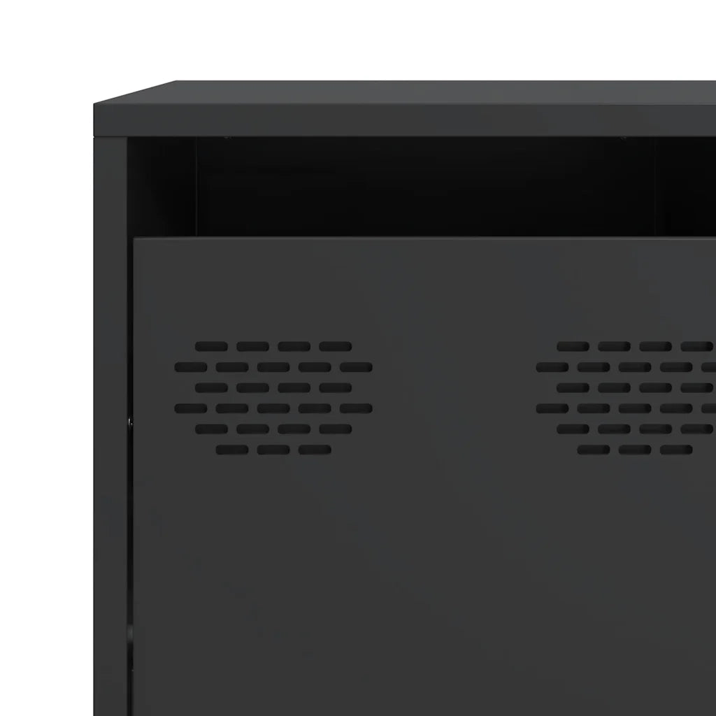 Credenza Nera 135x39x103,5 cm in Acciaio Laminato a Freddo 3307173