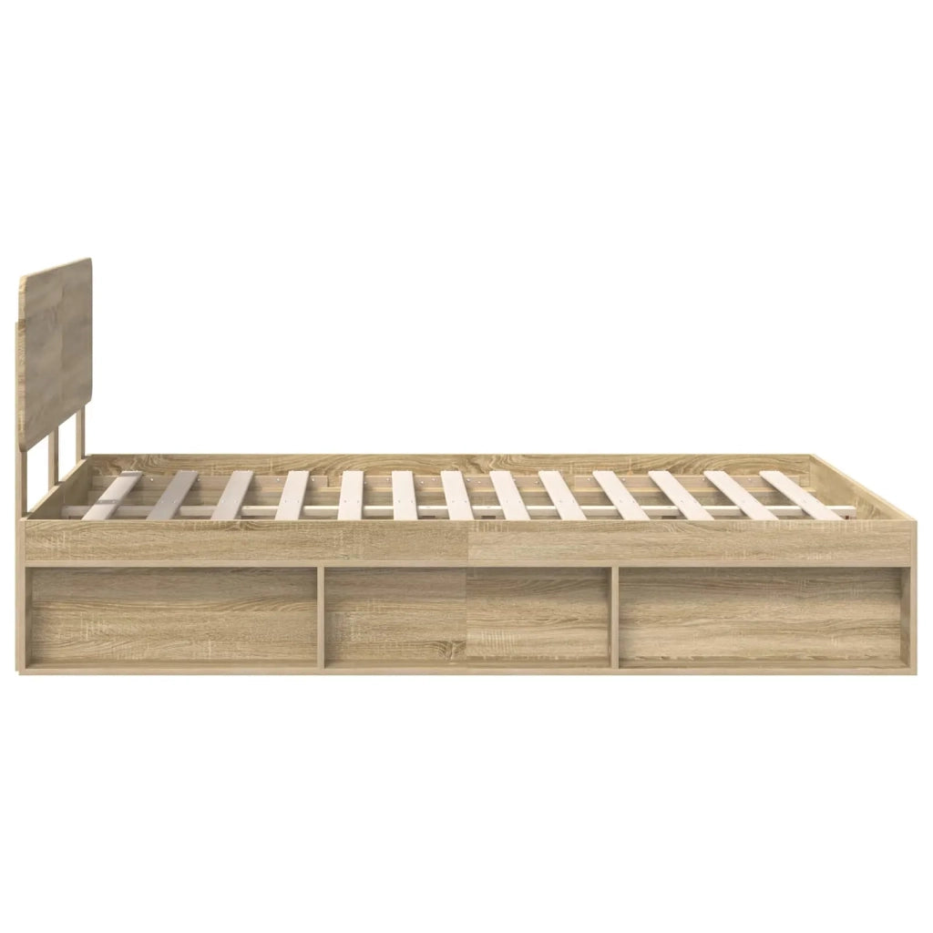Struttura del letto Rovere Sonoma 150 x 200 cm Pino massello 3412062