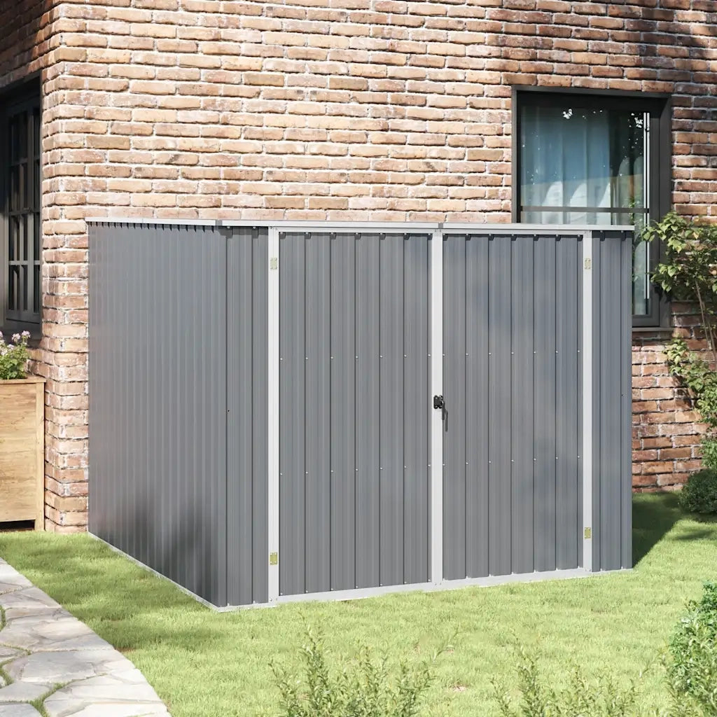 Capanno da Giardino Grigio 195x198x159 cm in Acciaio Zincato 46254