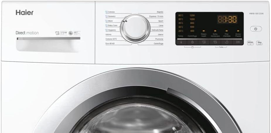 Haier HW90-SB1230 lavatrice Libera installazione Caricamento frontale 9 kg 1200 Giri/min A Bianco