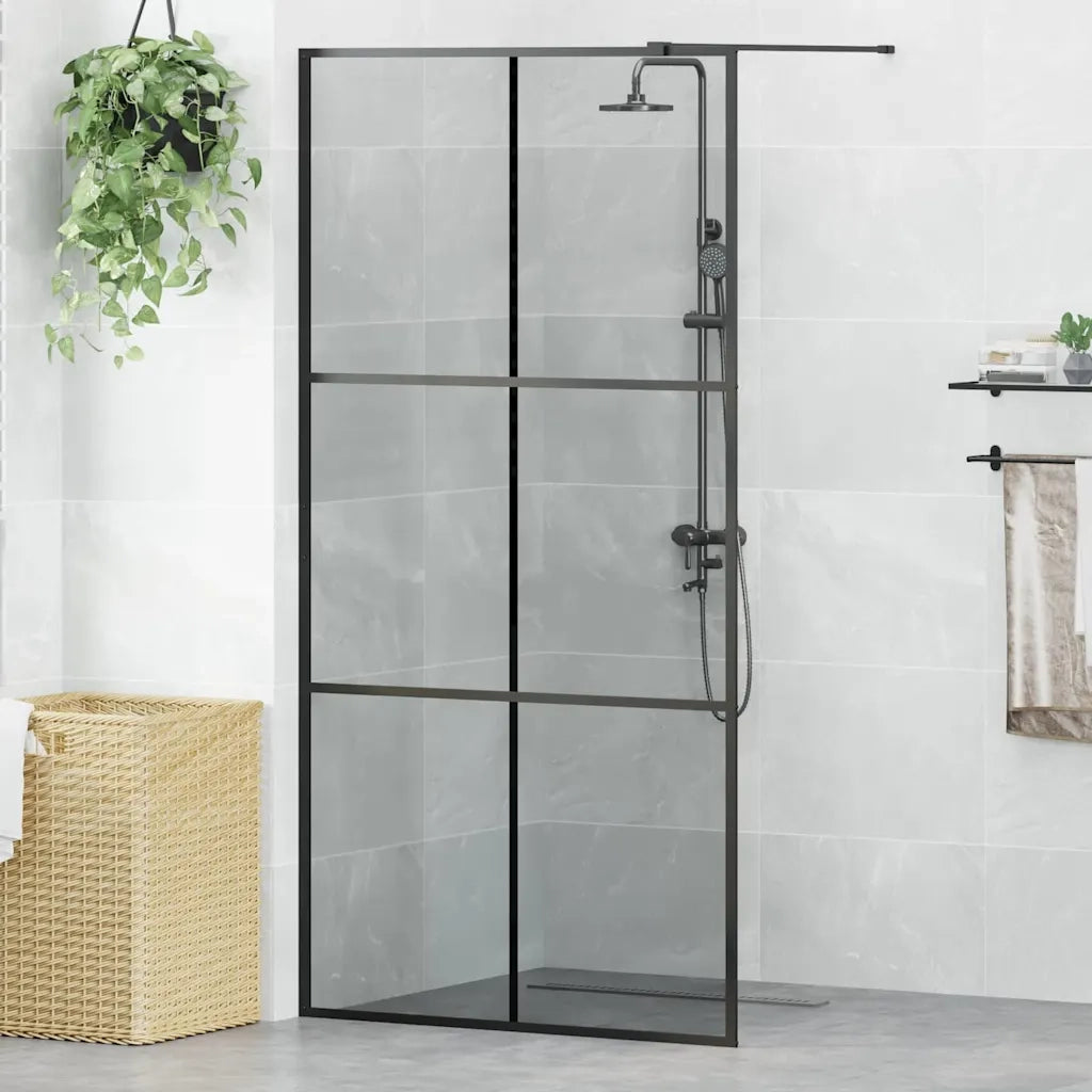 Parete Doccia Walk-in Nero 100 x 195 cm vetro temperato