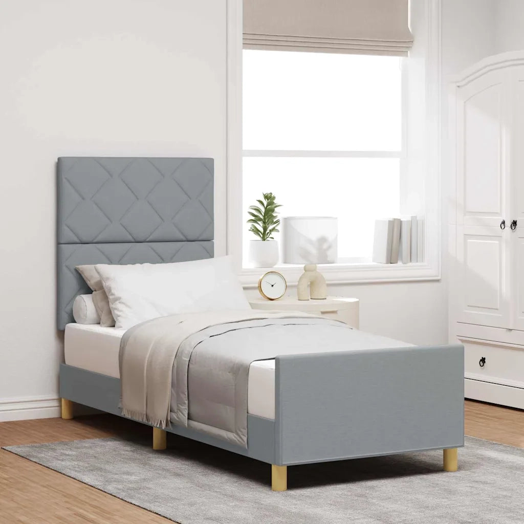 Struttura del letto-Giroletto Grigio chiaro 80 x 200 cm Tessuto 882394