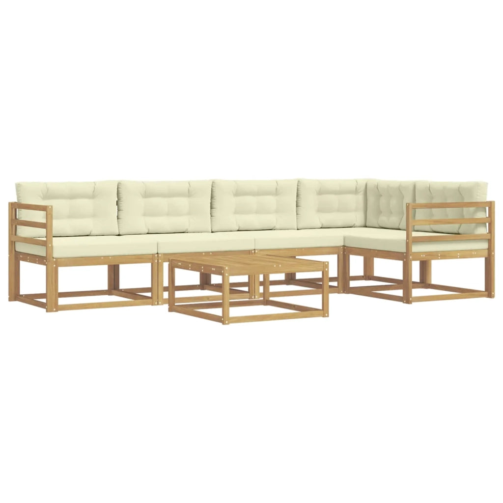 Set di divani da esterno 6 pcs Bianco e Crema 79 x 79 x 37 cm