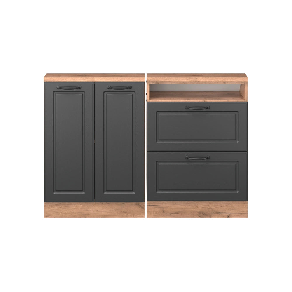 Set di mobili sottotetto Rion Antracite rustico/Rovere dorato Set di 2 Vicco