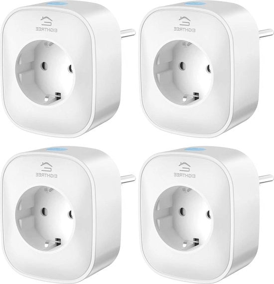 Pil Smart con Contatore di Consumo di Corrente - Compatibile con Alexa e Google Assistant - Set di 4 - 16A 3680W - WiFi 2,4 GHz