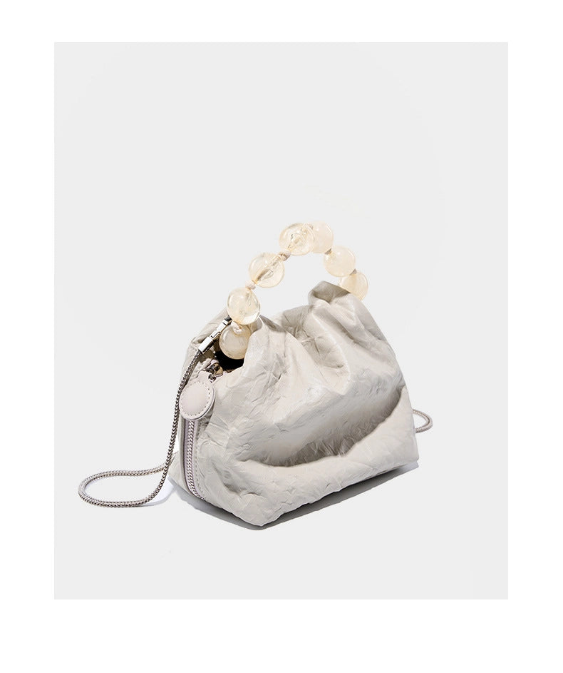 Borsa a tracolla Stachel da donna in vera pelle, bianca