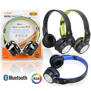 Trade Shop - Cuffie Bluetooth Con Illuminazione Rgb Funzione Radio Fm Wireless 10 Mt R5230 -