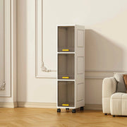 Trade Shop - Mobiletto A 3 Livelli Contenitore Portaoggetti Organizer A Colonna Stretto Con Ruote -