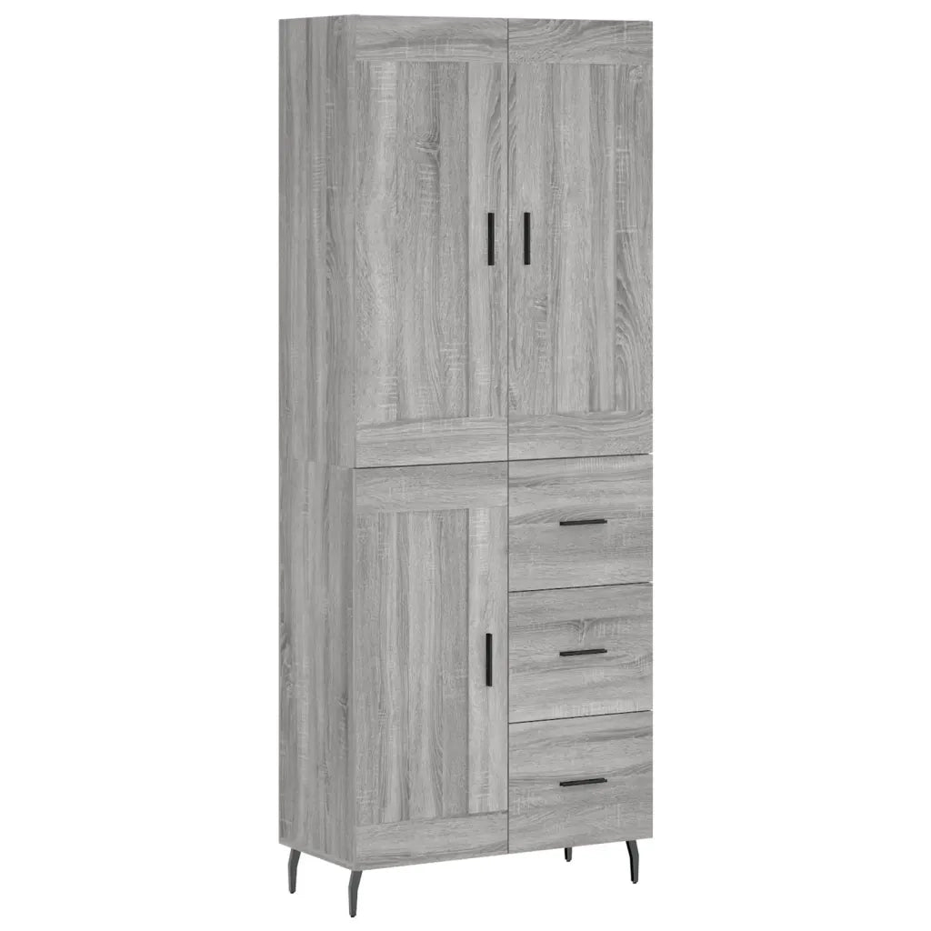 Credenza | Madia | Buffet da pranzo | Armadio da pranzo Grigio Sonoma 69,5x34x180 cm in Legno Multistrato