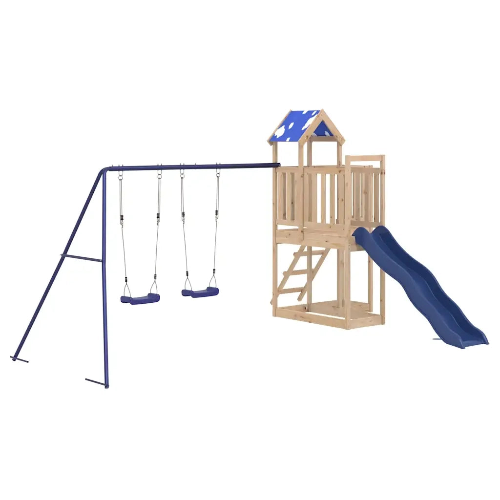 Set da Gioco da Esterno in Legno Massello di Pino