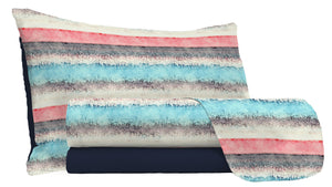 Set Lenzuola 1 Piazza e Mezzo con Stampa Sopra Sotto e Federe Sarah