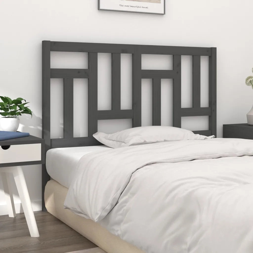 Testiera per Letto Grigia 205,5x4x100 cm Legno Massello di Pino 818992