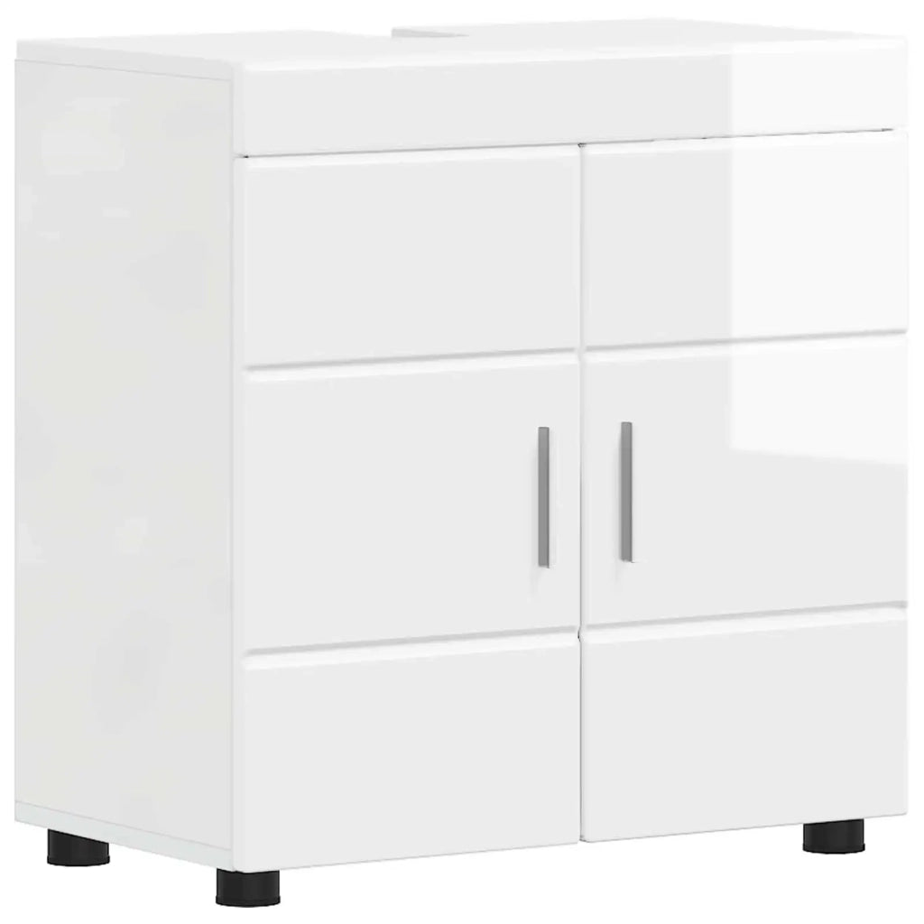 Set di Armadi da Bagno | Armadio da bagno TULUM Bianco Lucido 60 x 34 x 63 cm
