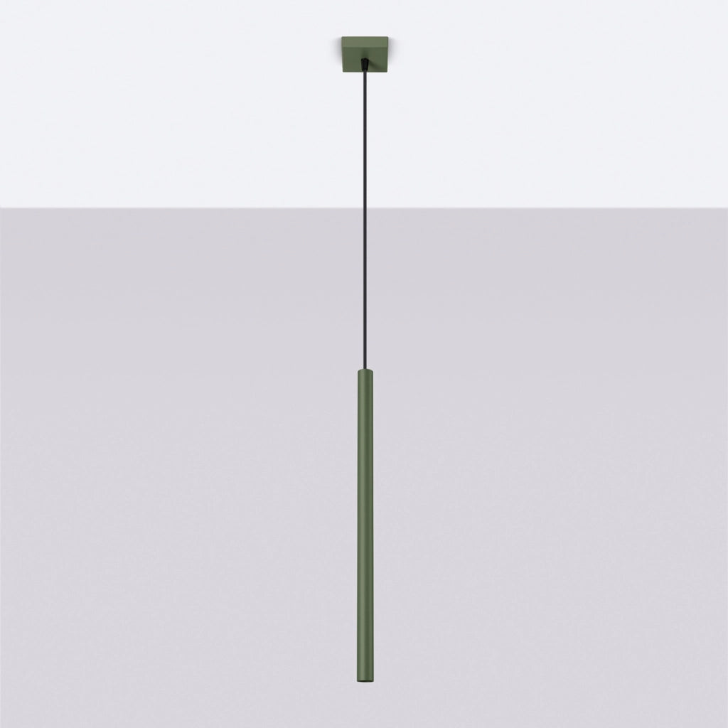Lampada sospensione moderna oliva tubo 50cm G9 Velino