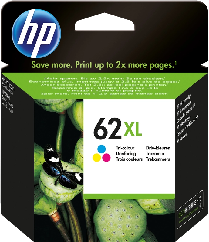 HP Cartuccia originale inchiostro tricromia ad alta capacità 62XL