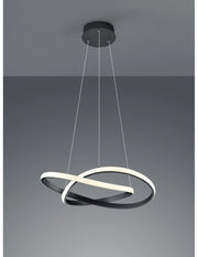 Sospensione Moderna Course Antracite Nero Led Dimmerabile 27W Ø60 cm Trio Lighting