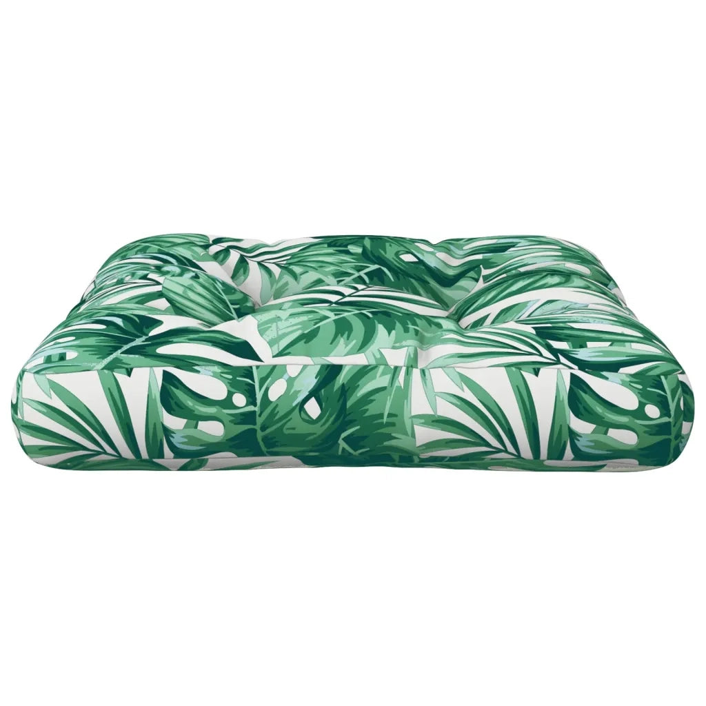 Cuscino per Pallet con Motivo a Foglie 50x50x12 cm in Tessuto 360437