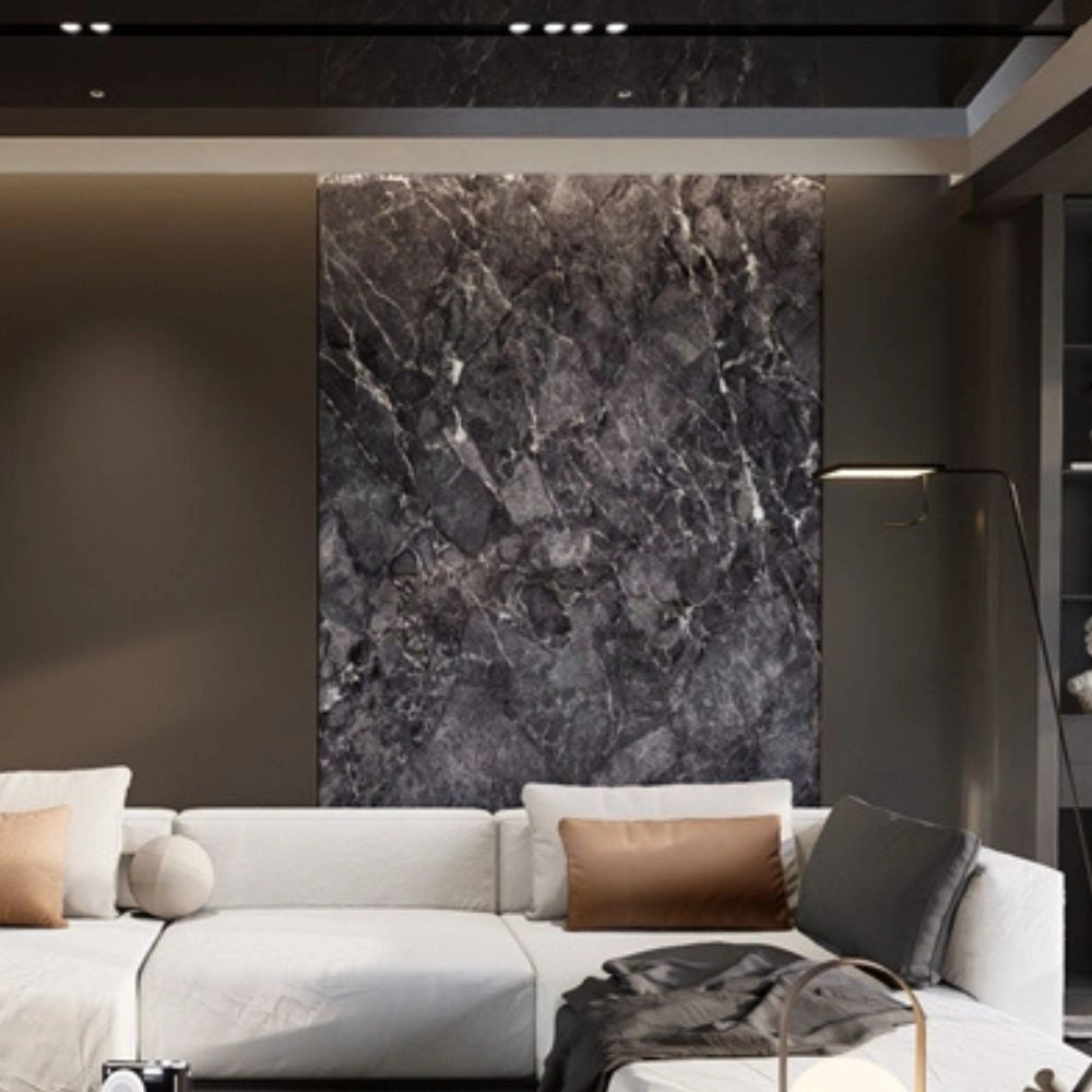 Pannello decorativo effetto marmo nero lucido 122x300 PANGH35 – Design per ogni spazio