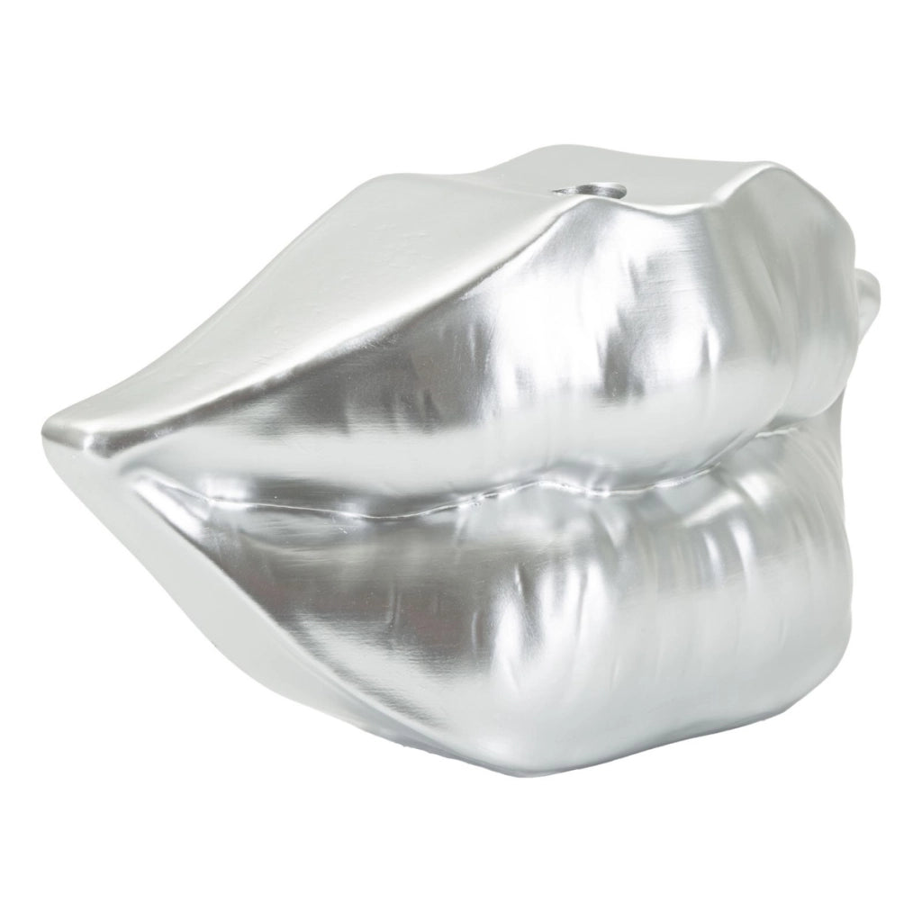 Vaso Decorativo Bocca, Argento, Poliresina, 12x23x8 cm