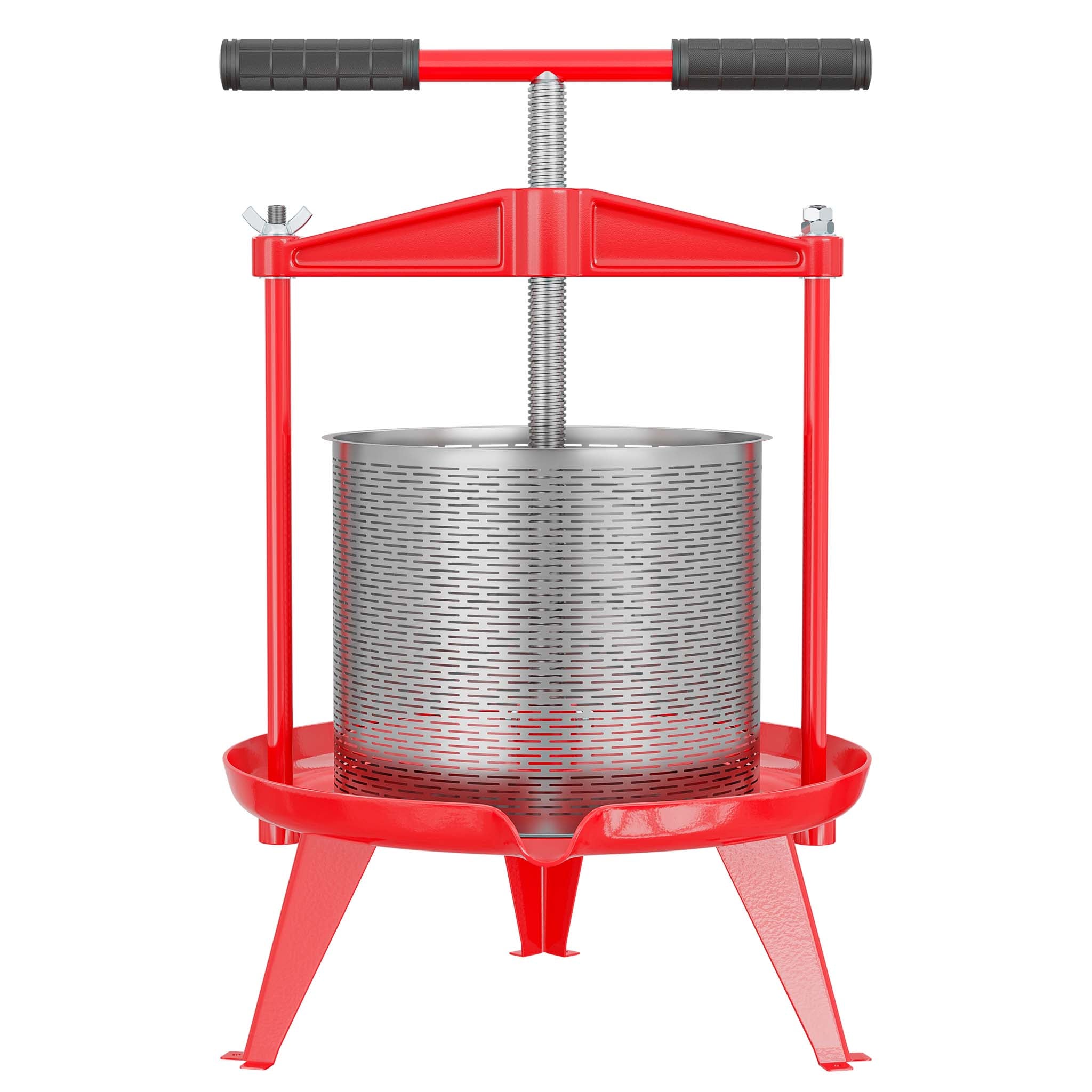 Torchio frutta da 14 litri, cestello in acciaio inox, con treppiede e beccuccio