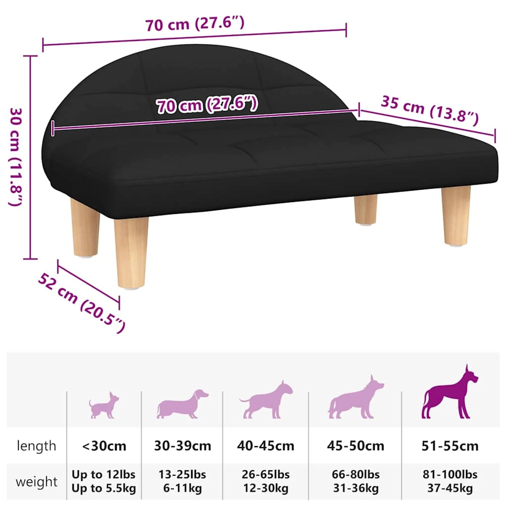 Cuccia per cani a forma di cesto comoda 70 x 52 x 30 cm tessuto nero 02_0042894