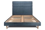 Letto 140x190 cm con testiera in linea - tessuto bouclé