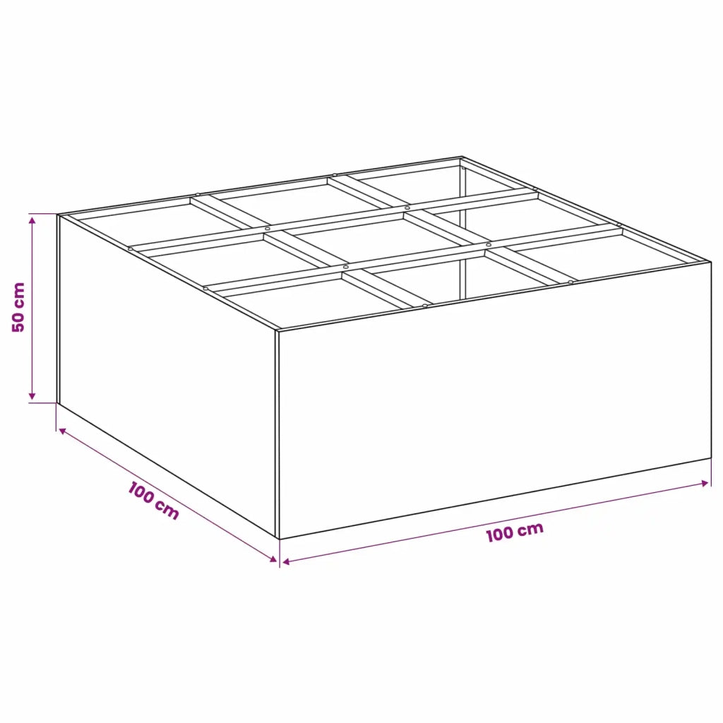 Vaso da giardino Antracite 100 x 100 x 50 cm 8005759