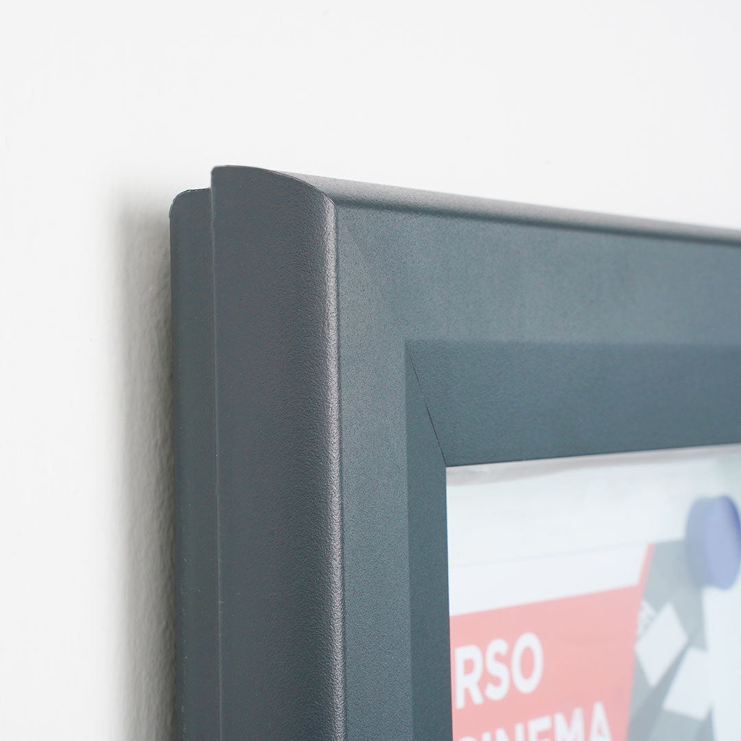 Bacheca da Esterno con Apertura a Ribalta 80,5x106,7x4,7 cm in Alluminio con Led Grigio Antracite