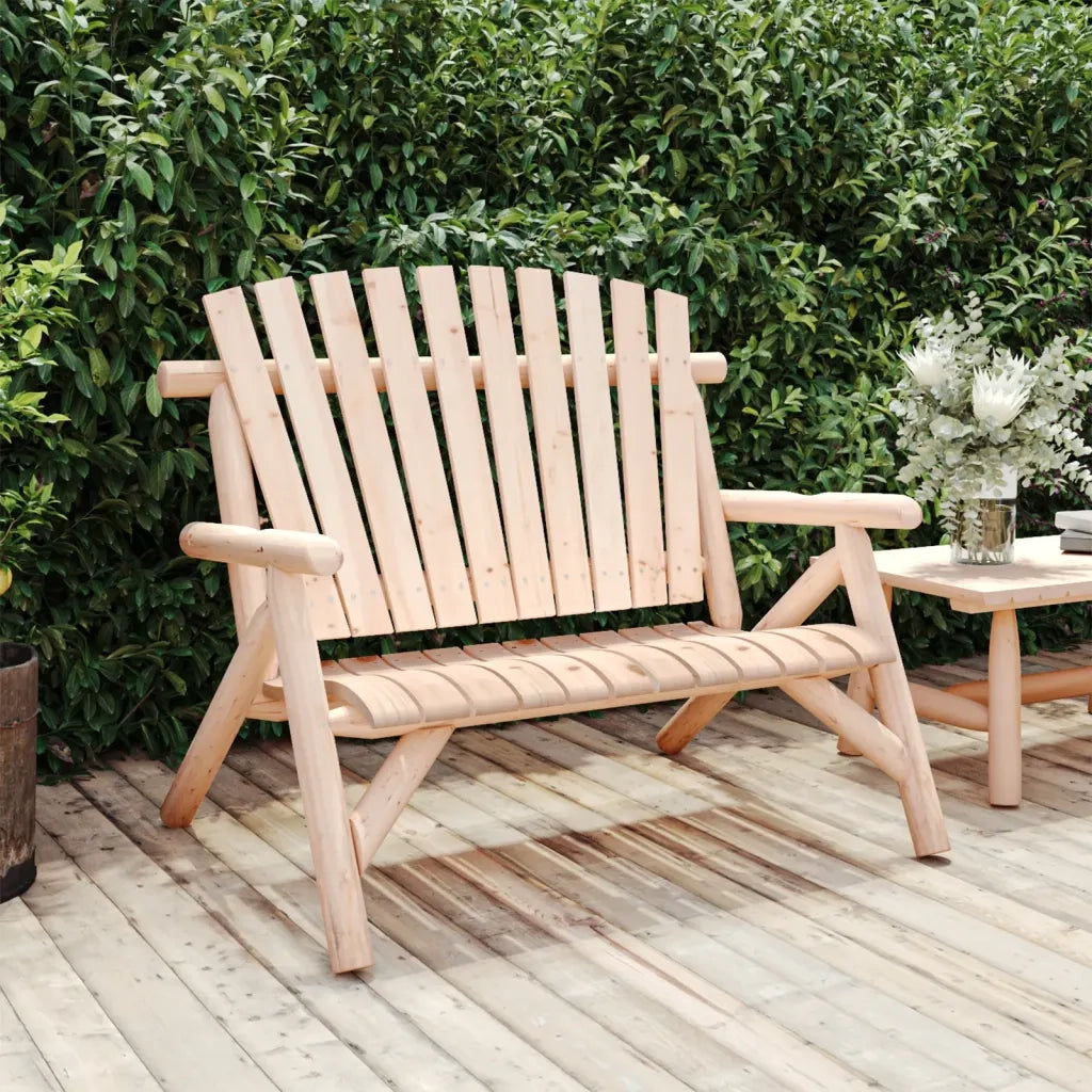 Panca Giardino 2 Posti-Sgabello-Panca da esterno 119x85x98cm Legno Massello Abete Rosso 867264