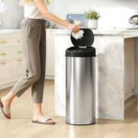 Pattumiera 32x30x72.5 cm Capacità da 55L con Sensore per Apertura Automatica e Chiusura Ammortizzata Argento