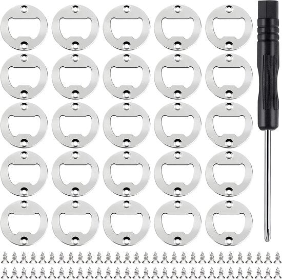 Set di 25 flessapane - 25 pezzi di flessapane in acciaio inossidabile + 50 viti + chiave inglese in metallo - per flessapane per birra, accessori DIY