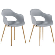 Set di 2 sedie da pranzo in materiale sintetico grigio gambe eleganti decorative
