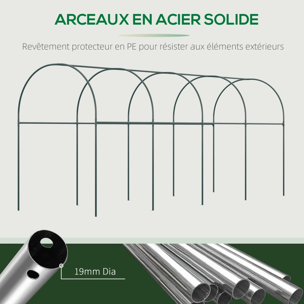 Serra da giardino per pomodori ¨C zephmum ¨C 4x1.2x1.7m 5 archi in acciaio con telo PE