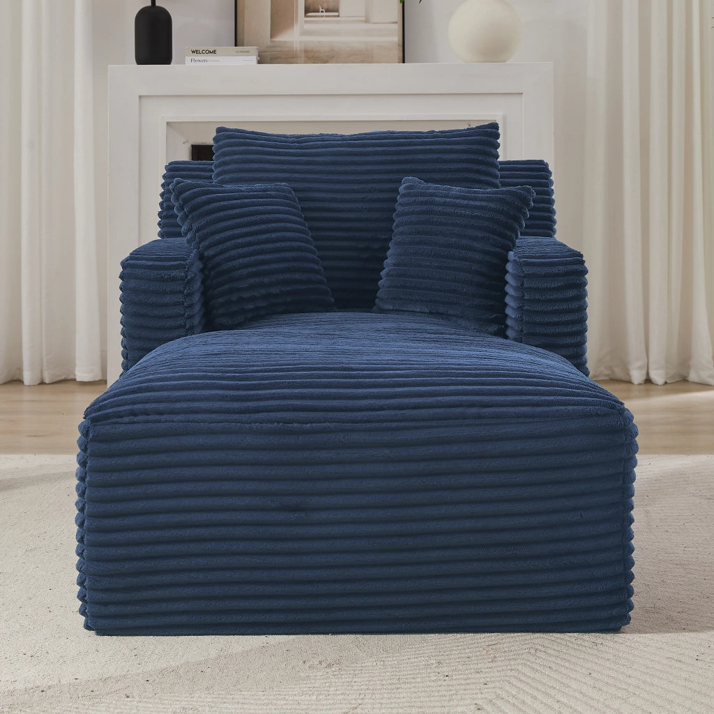 Chaise longue relax convertibile - funzione letto e design salvaspazio - in corduroy - blu