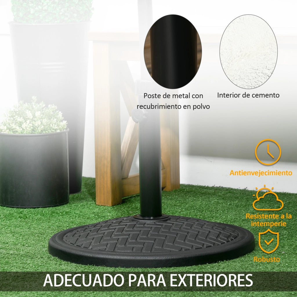 Piede Parasol per Giardino e Terrazza ¨C zephmum ¨C Nero ?46x34 cm per M¨¢stil ?32-38 mm 14 kg